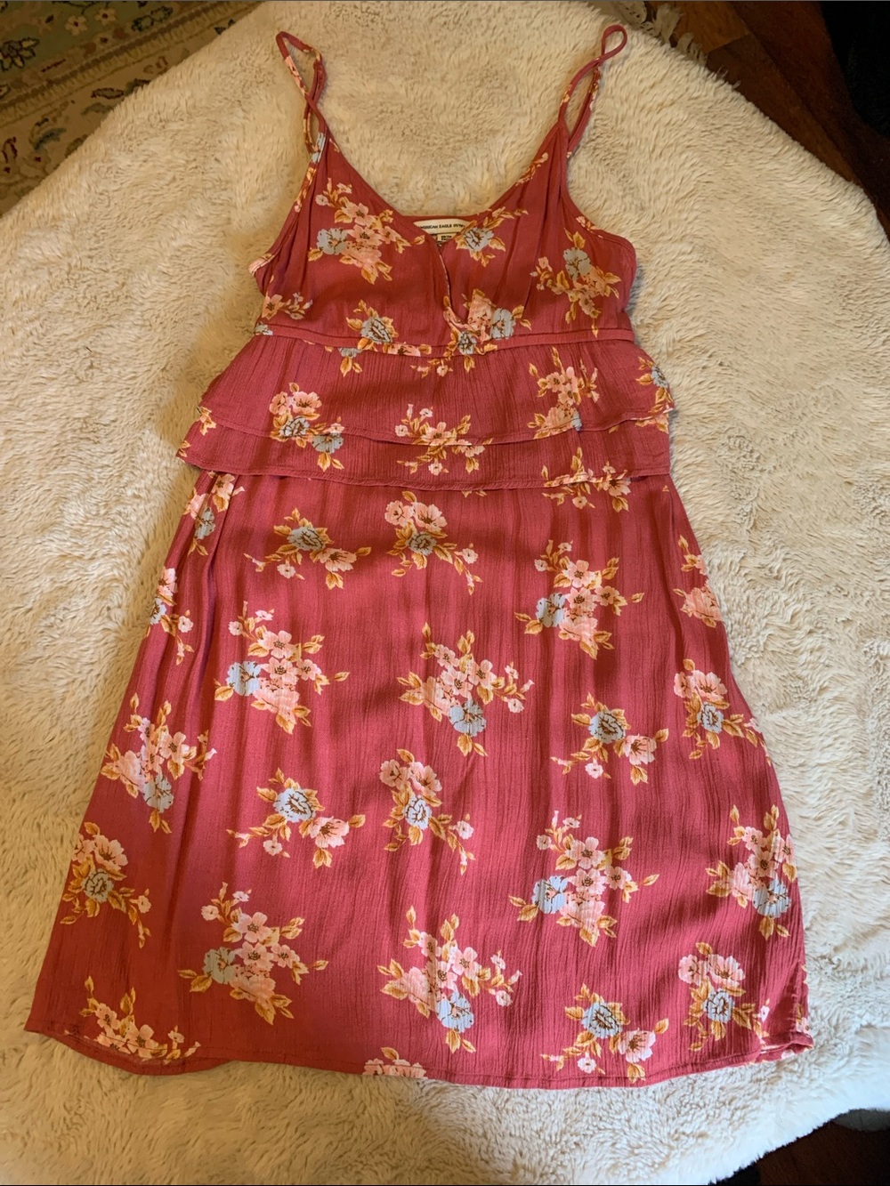 American Eagle Outfitters Floral Tiered Spaghetti Strap Sundress XS